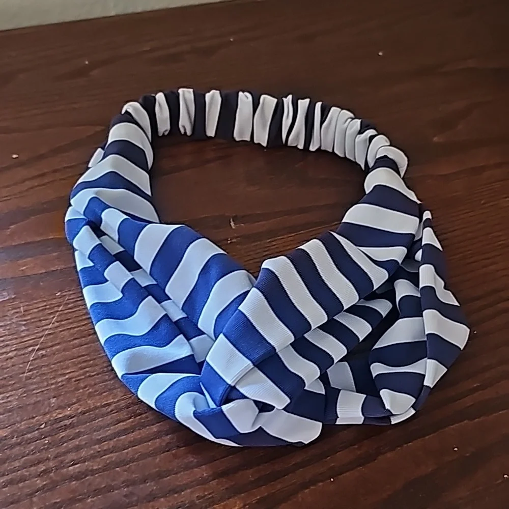 Navy Stripes Knotted Headband
